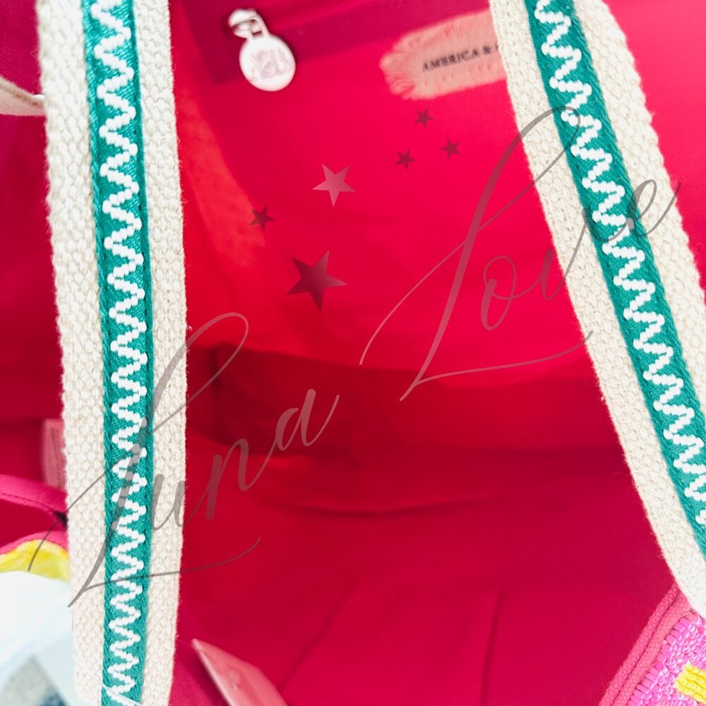 AMERICA & BEYOND Amalfi Beaded Lemon Tote NWT - Picture 7 of 9